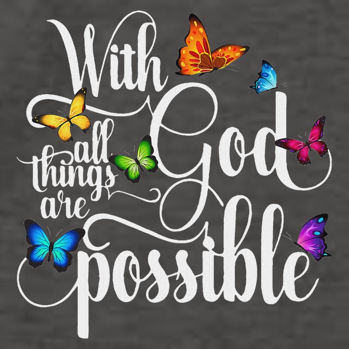 With God All Things Are Possible Religious Butterfly Art Vector Backpack