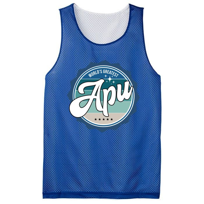 Worlds Greatest Apu Hungarian Dad Gift Mesh Reversible Basketball Jersey Tank