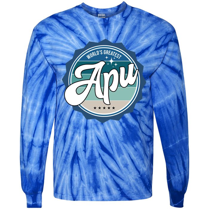 Worlds Greatest Apu Hungarian Dad Gift Tie-Dye Long Sleeve Shirt