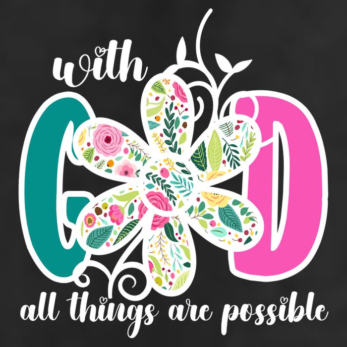 With God All Things Are Possible Floral Faith 11oz C Handle Ceramic Mug