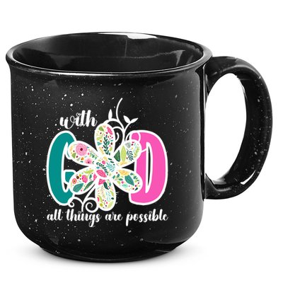 With God All Things Are Possible Floral Faith 15oz Campfire Ceramic Mug