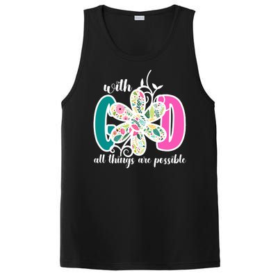 With God All Things Are Possible Floral Faith PosiCharge Competitor Tank