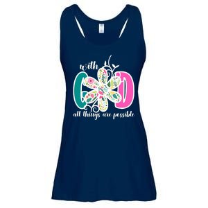 With God All Things Are Possible Floral Faith Ladies Essential Flowy Tank