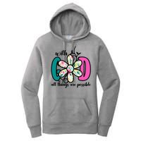 With God All Things Are Possible Floral Faith Women's Pullover Hoodie