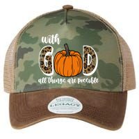 With God All Things Are Possible Fall Pumpkin Legacy Tie Dye Trucker Hat