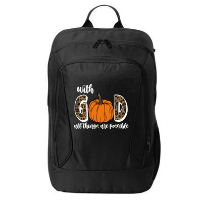 With God All Things Are Possible Fall Pumpkin City Backpack