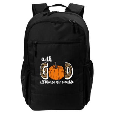 With God All Things Are Possible Fall Pumpkin Daily Commute Backpack