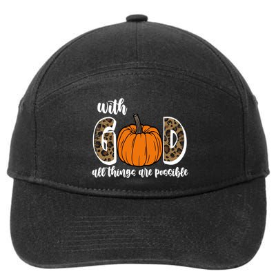 With God All Things Are Possible Fall Pumpkin 7-Panel Snapback Hat