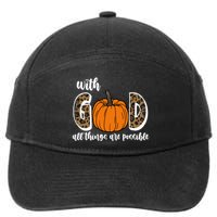 With God All Things Are Possible Fall Pumpkin 7-Panel Snapback Hat