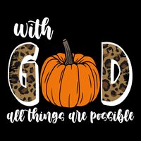 With God All Things Are Possible Fall Pumpkin 7-Panel Snapback Hat