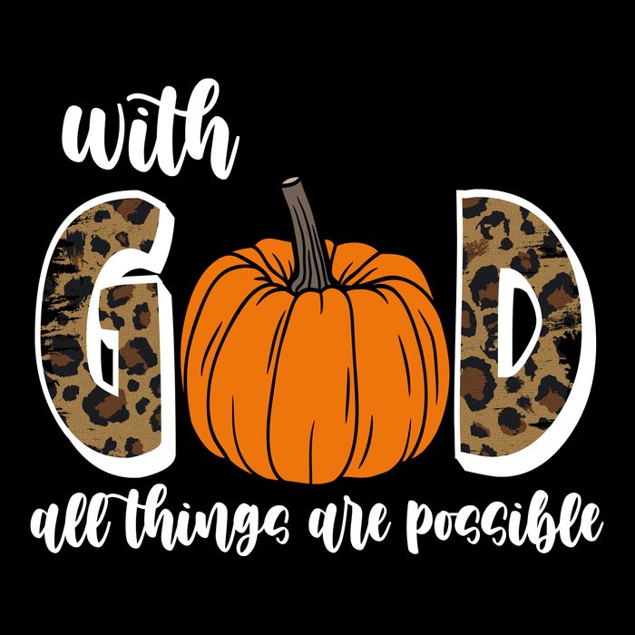 With God All Things Are Possible Fall Pumpkin 7-Panel Snapback Hat