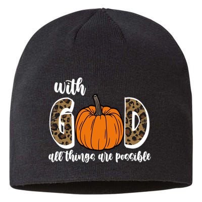 With God All Things Are Possible Fall Pumpkin Sustainable Beanie