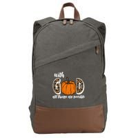 With God All Things Are Possible Fall Pumpkin Cotton Canvas Backpack