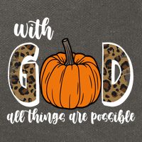 With God All Things Are Possible Fall Pumpkin Cotton Canvas Backpack