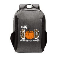 With God All Things Are Possible Fall Pumpkin Vector Backpack