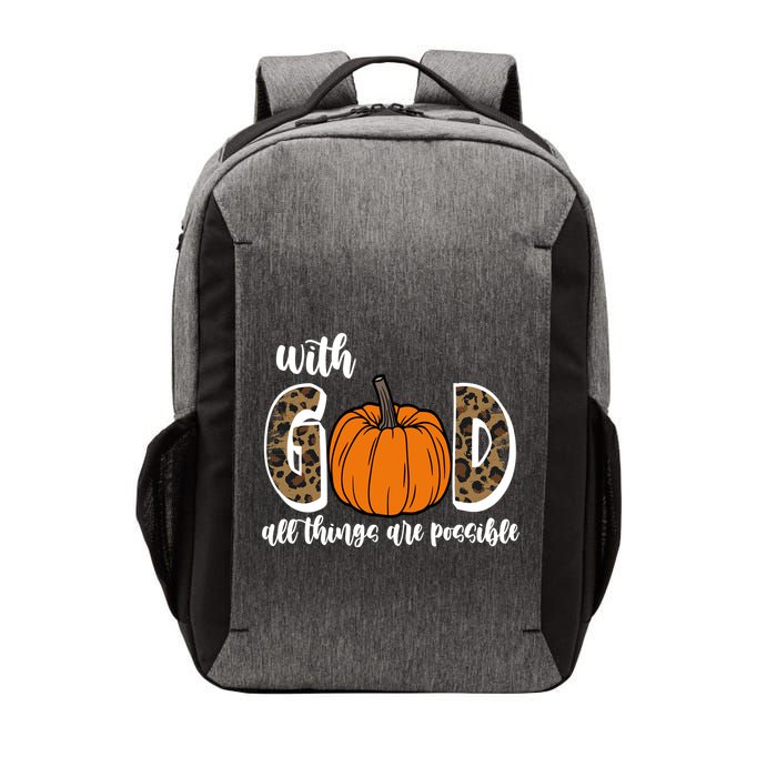 With God All Things Are Possible Fall Pumpkin Vector Backpack
