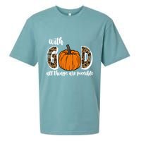 With God All Things Are Possible Fall Pumpkin Sueded Cloud Jersey T-Shirt