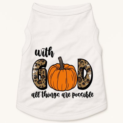 With God All Things Are Possible Fall Pumpkin Doggie Tank