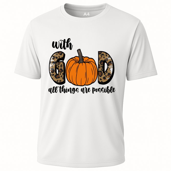 With God All Things Are Possible Fall Pumpkin Performance Shirt