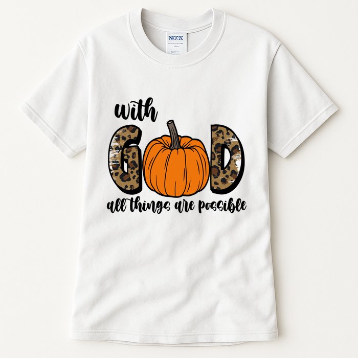 With God All Things Are Possible Fall Pumpkin Tall T-Shirt
