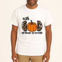 With God All Things Are Possible Fall Pumpkin Tall T-Shirt