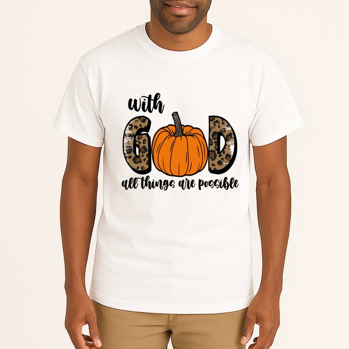With God All Things Are Possible Fall Pumpkin Tall T-Shirt