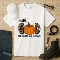 With God All Things Are Possible Fall Pumpkin Tall T-Shirt