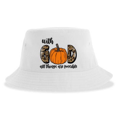 With God All Things Are Possible Fall Pumpkin Sustainable Bucket Hat