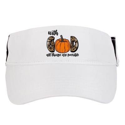 With God All Things Are Possible Fall Pumpkin Adult Drive Performance Visor