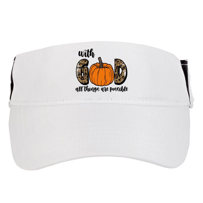 With God All Things Are Possible Fall Pumpkin Adult Drive Performance Visor