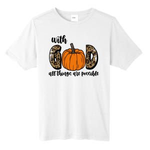 With God All Things Are Possible Fall Pumpkin Tall Fusion ChromaSoft Performance T-Shirt