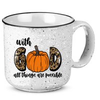 With God All Things Are Possible Fall Pumpkin 15oz Campfire Ceramic Mug