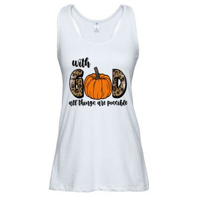 With God All Things Are Possible Fall Pumpkin Ladies Essential Flowy Tank