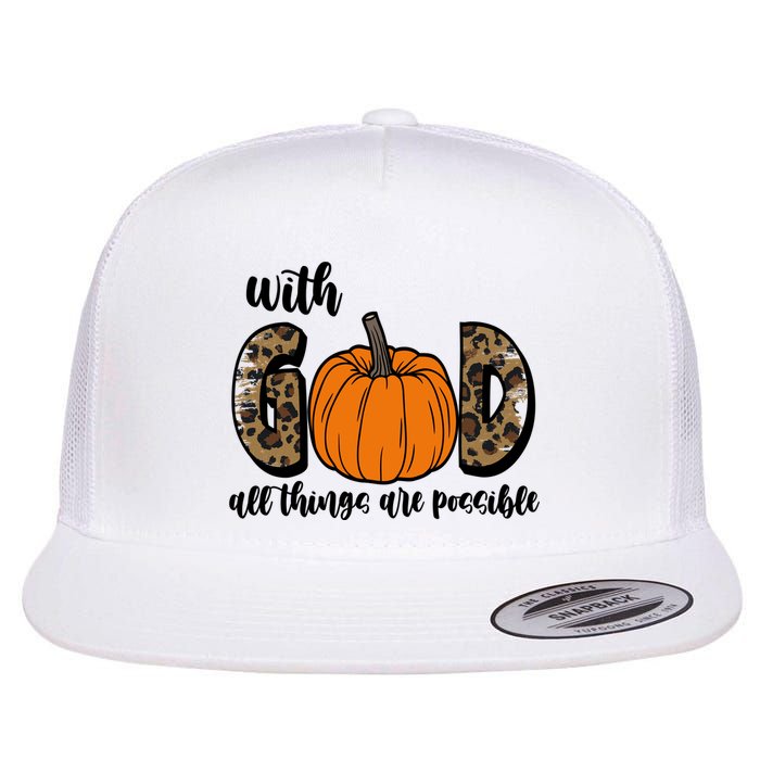 With God All Things Are Possible Fall Pumpkin Flatbill Hat