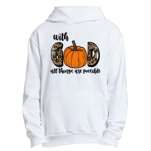 With God All Things Are Possible Fall Pumpkin Urban Pullover Hoodie