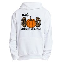 With God All Things Are Possible Fall Pumpkin Urban Pullover Hoodie