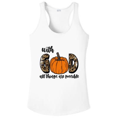 With God All Things Are Possible Fall Pumpkin Ladies PosiCharge Competitor Racerback Tank