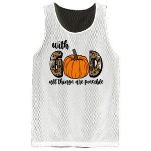 With God All Things Are Possible Fall Pumpkin Mesh Reversible Basketball Jersey Tank