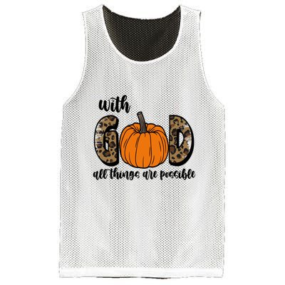With God All Things Are Possible Fall Pumpkin Mesh Reversible Basketball Jersey Tank