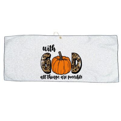 With God All Things Are Possible Fall Pumpkin Large Microfiber Waffle Golf Towel