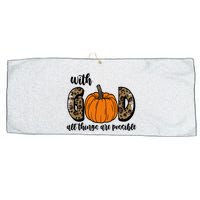 With God All Things Are Possible Fall Pumpkin Large Microfiber Waffle Golf Towel
