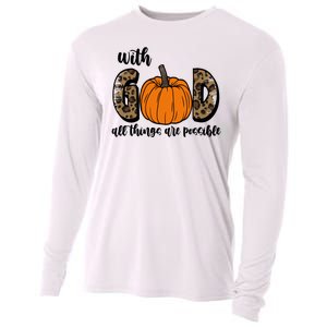 With God All Things Are Possible Fall Pumpkin Cooling Performance Long Sleeve Crew