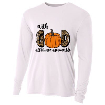 With God All Things Are Possible Fall Pumpkin Cooling Performance Long Sleeve Crew