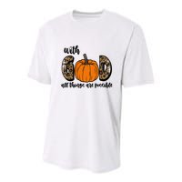With God All Things Are Possible Fall Pumpkin Youth Performance Sprint T-Shirt