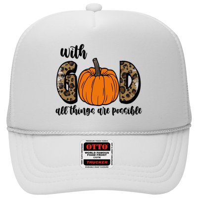 With God All Things Are Possible Fall Pumpkin Trucker Hat