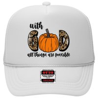 With God All Things Are Possible Fall Pumpkin Trucker Hat