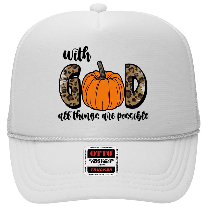 With God All Things Are Possible Fall Pumpkin Trucker Hat