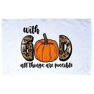 With God All Things Are Possible Fall Pumpkin Microfiber Hand Towel