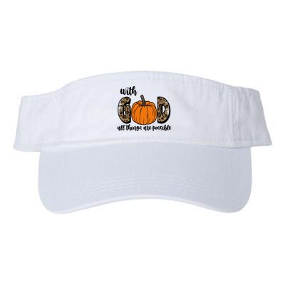 With God All Things Are Possible Fall Pumpkin Visor