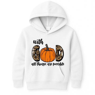 With God All Things Are Possible Fall Pumpkin Kids Hoodie